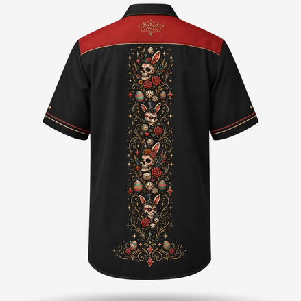Easter Calavera Bunny Guayabera