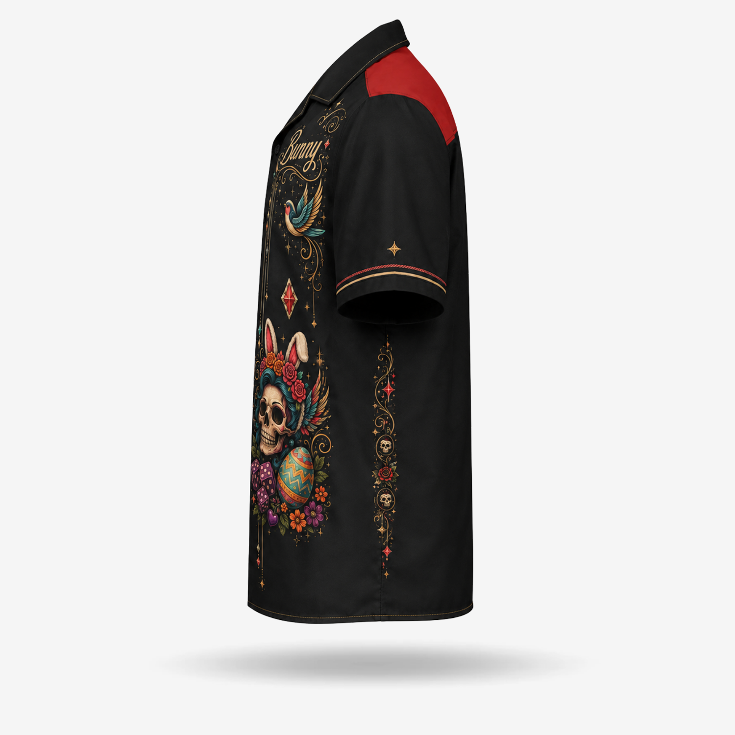 Easter Calavera Bunny Guayabera