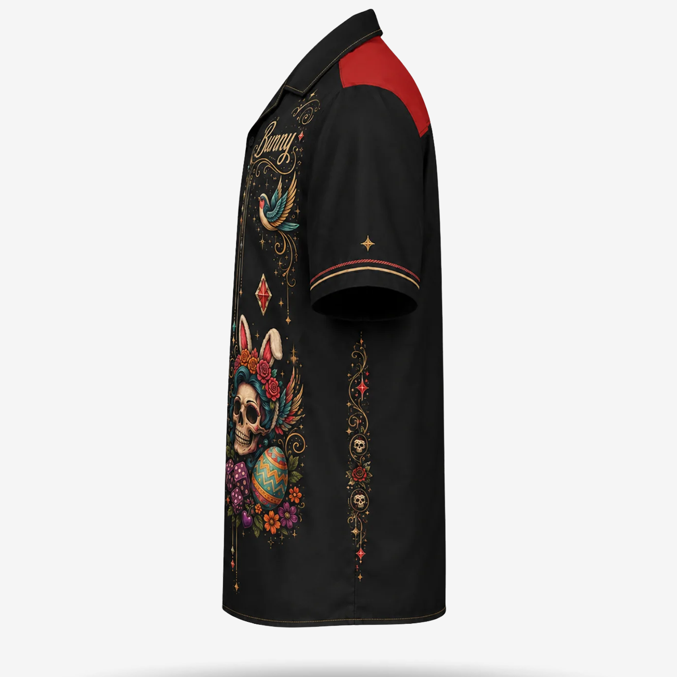 Easter Calavera Bunny Guayabera