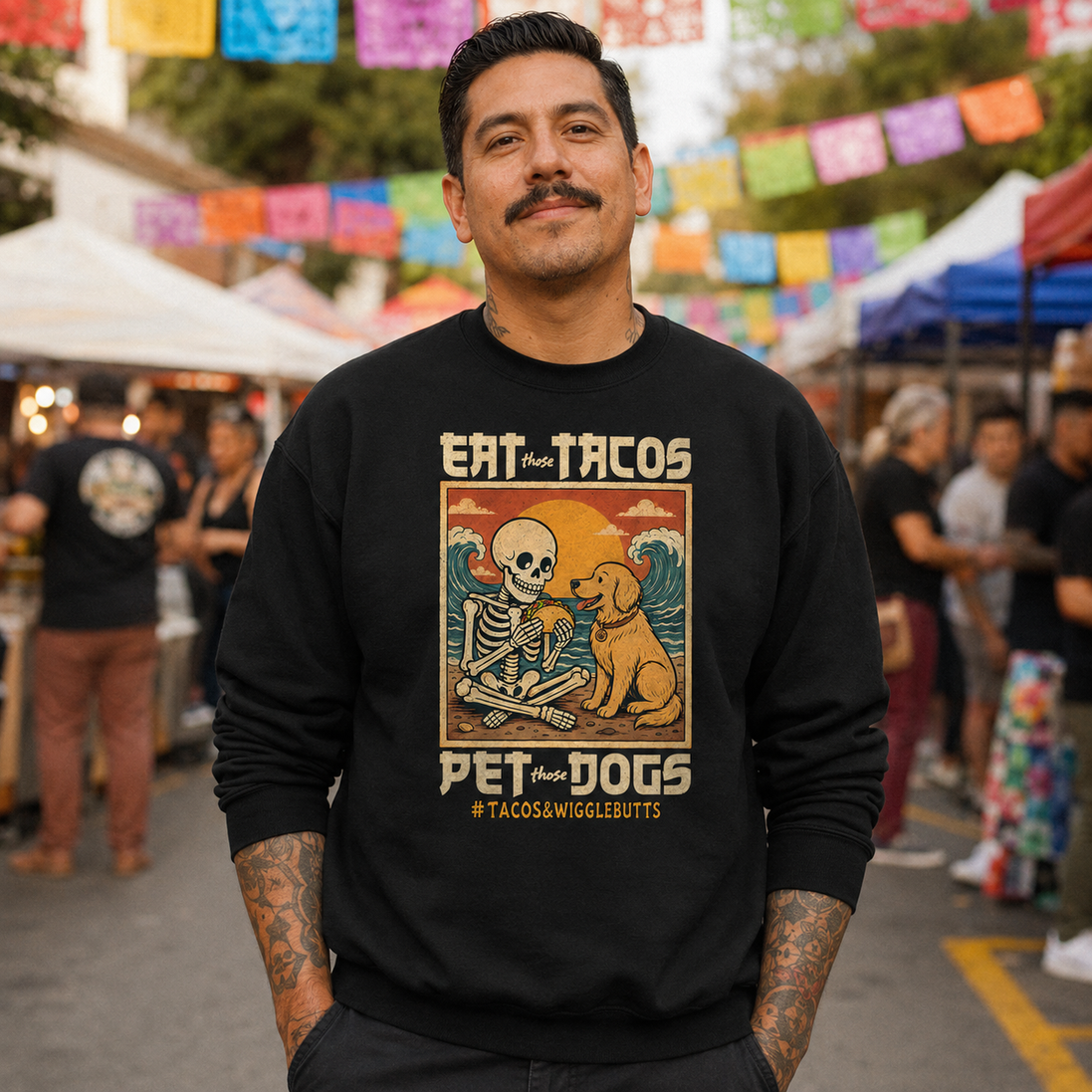 Eat Tacos Pet Dogs Kawaii Sweater