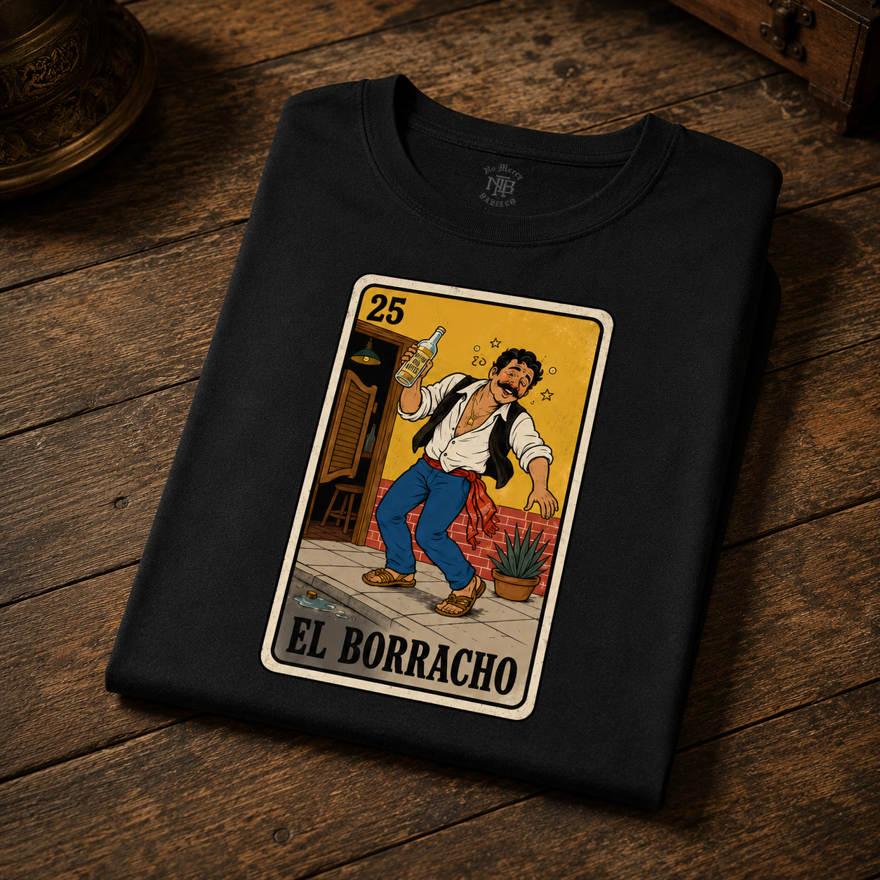 El Borracho Mexican Loteria T Shirt