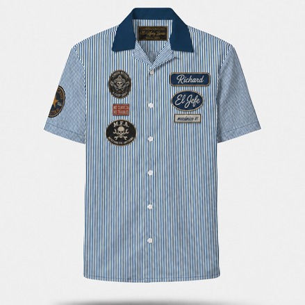 El Jefe Barrio Garage Guayabera Shirt ( Customized Name )