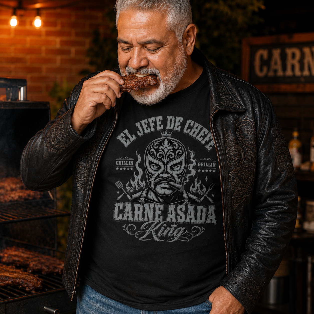 El Jefe Chefe Carne Asada King Grilling T Shirt