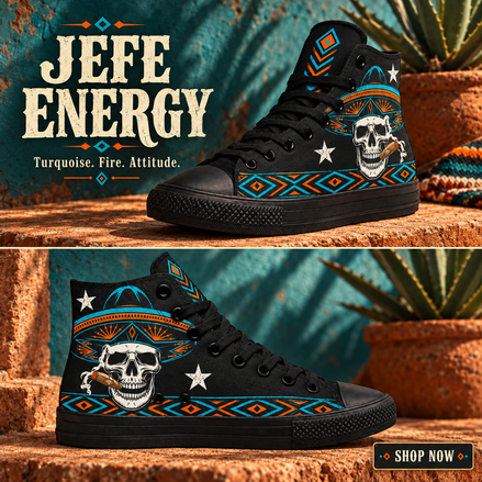 El Jefe – Sombrero Skull High Tops