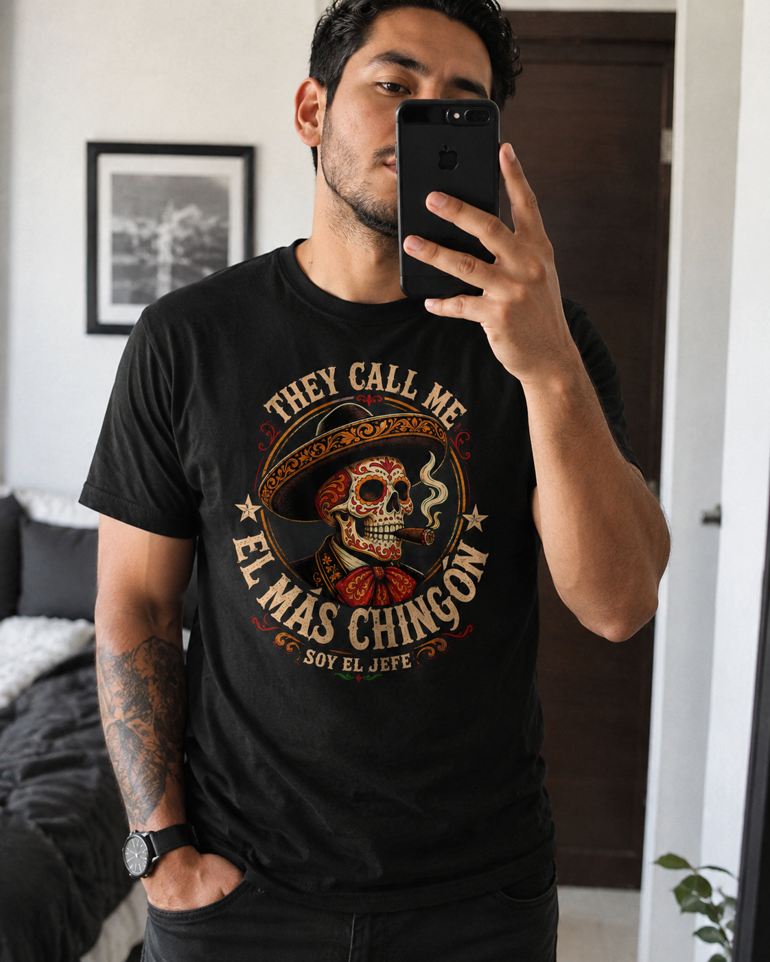 El Más Chingón El Jefe Old School T Shirt
