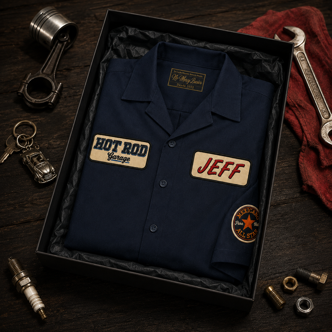 El VHot Rod Garage Guayabera Shirt