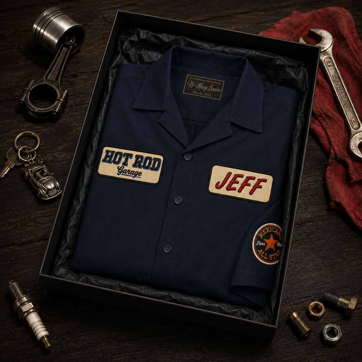 El VHot Rod Garage Guayabera Shirt