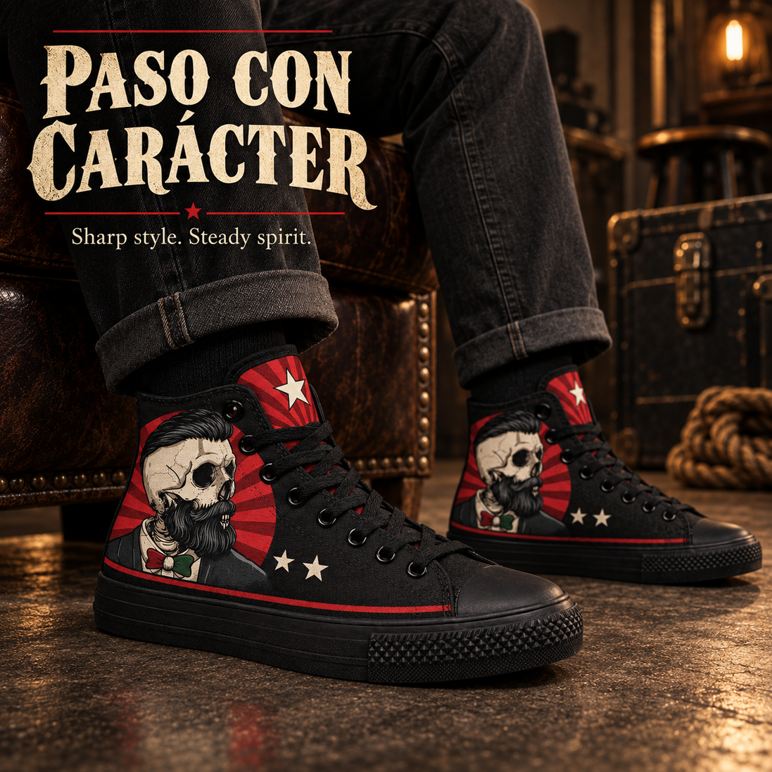 Firme y Chingón – Gentleman Skull High Tops