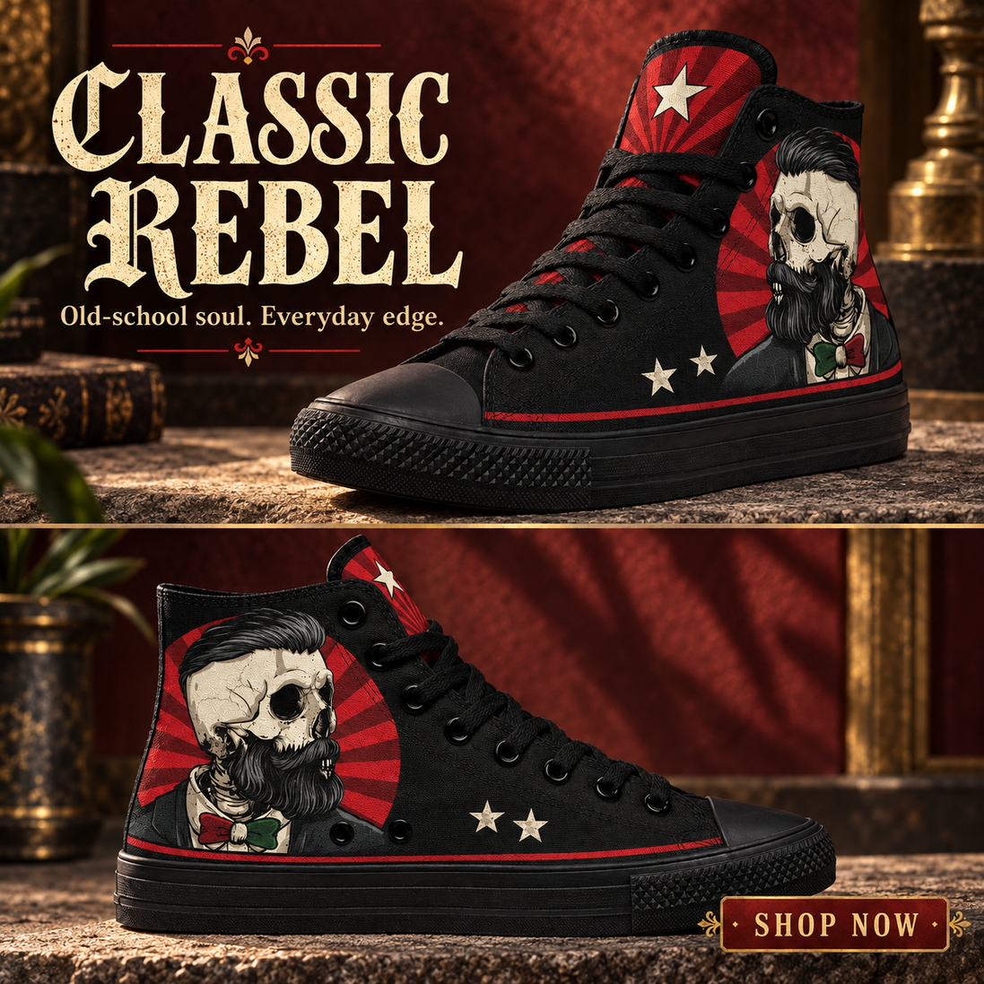 Firme y Chingón – Gentleman Skull High Tops