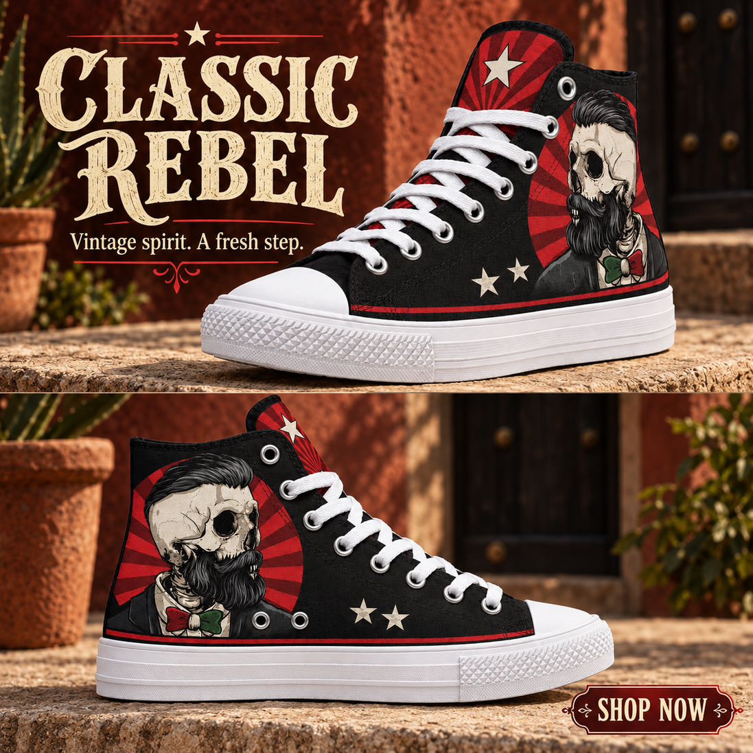 Firme y Chingón – Gentleman Skull High Tops