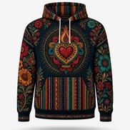 Flores Y Corazon Art De La Calle Hoodie – Noche Dorada