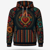 Flores Y Corazon Art De La Calle Hoodie – Noche Dorada