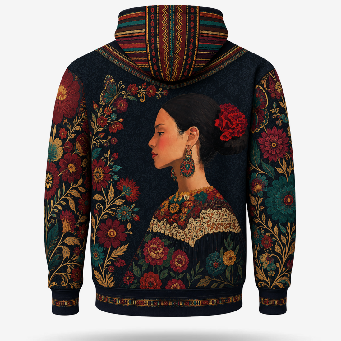 Flores Y Corazon Art De La Calle Hoodie – Noche Dorada