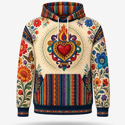 Flores Y Corazon Art De La Calle Hoodie – Sol de Marfil