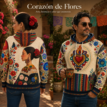 Flores Y Corazon Art De La Calle Hoodie – Sol de Marfil