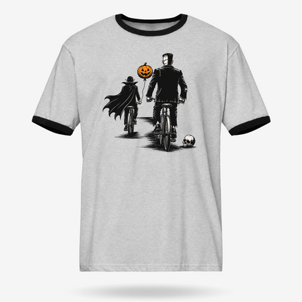 Franky And Drac Halloween Ride Ringer Tee