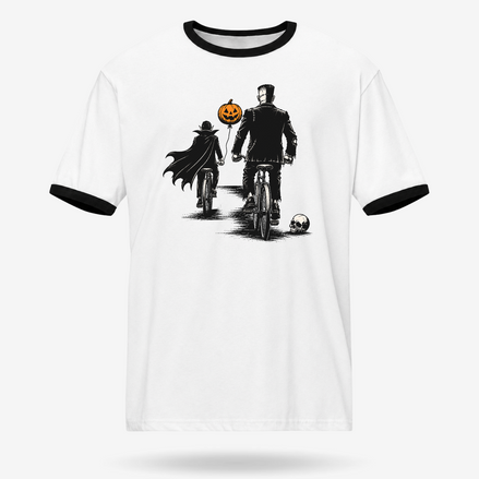 Franky And Drac Halloween Ride Ringer Tee