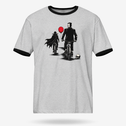 Franky And Drac Halloween Ride 2 Ringer Tee