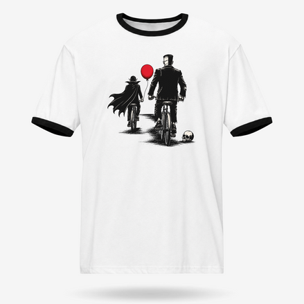Franky And Drac Halloween Ride 2 Ringer Tee