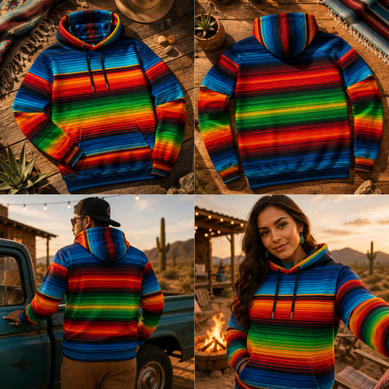 Horizonte Serape All Over Dye Sublimation Hoodie