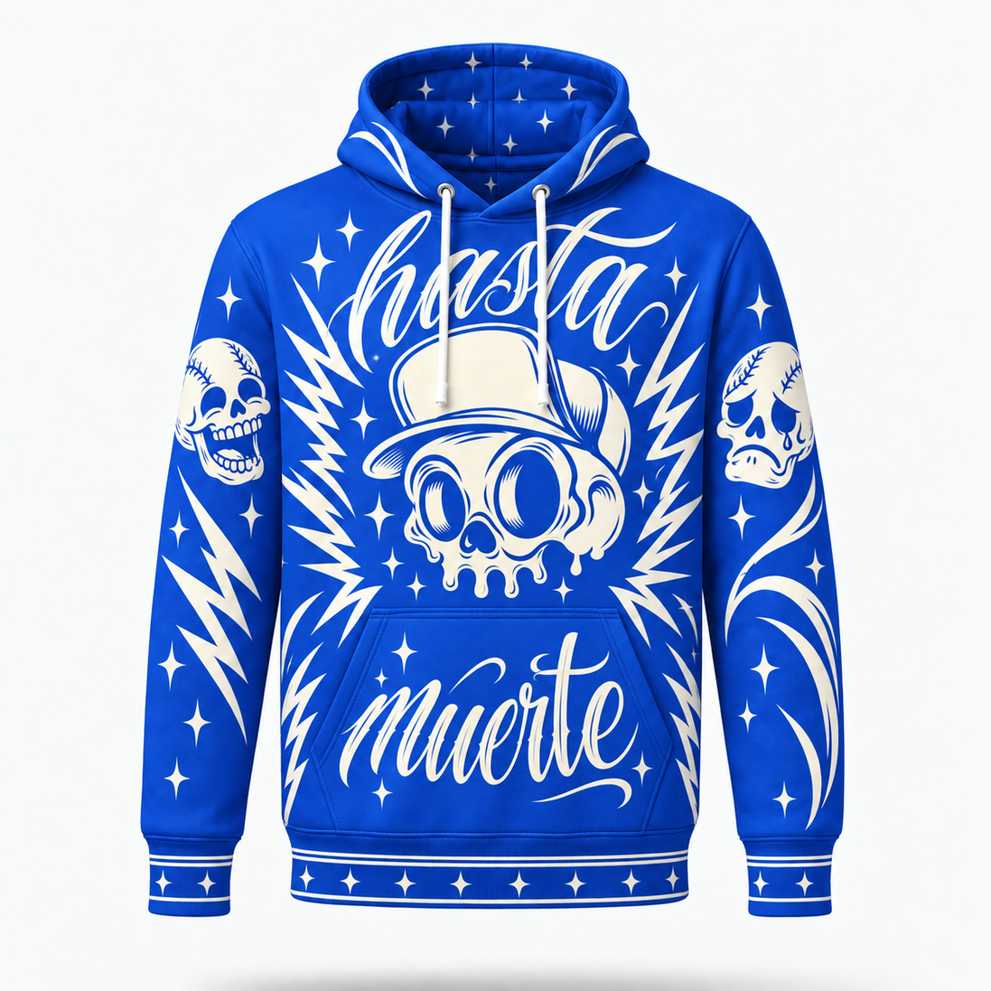 Hasta Muerte – Cobalt Skull Hoodie