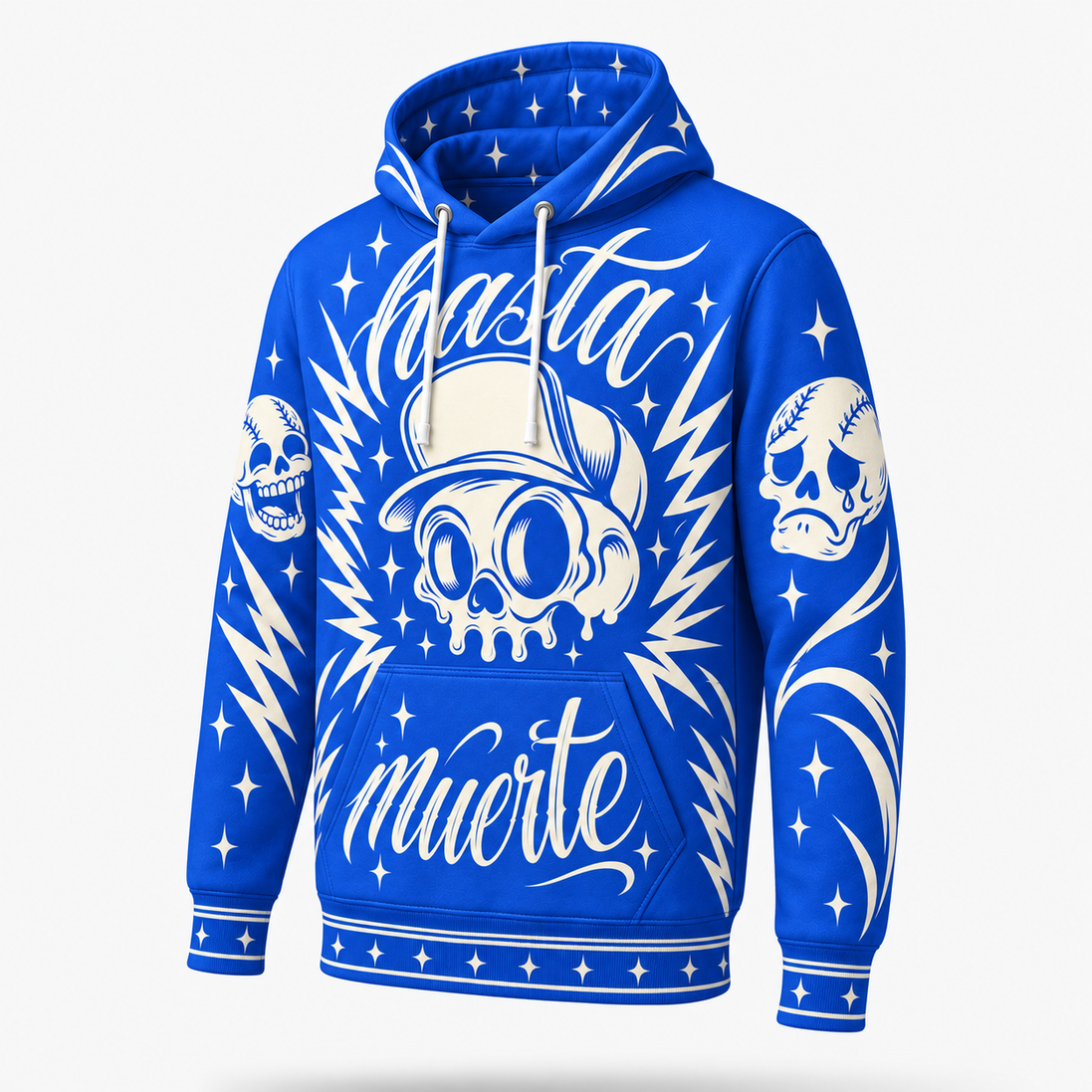Hasta Muerte – Cobalt Skull Hoodie