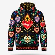 Corazones de Fuego y Esperanza Hoodie