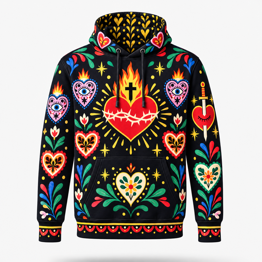 Corazones de Fuego y Esperanza Hoodie