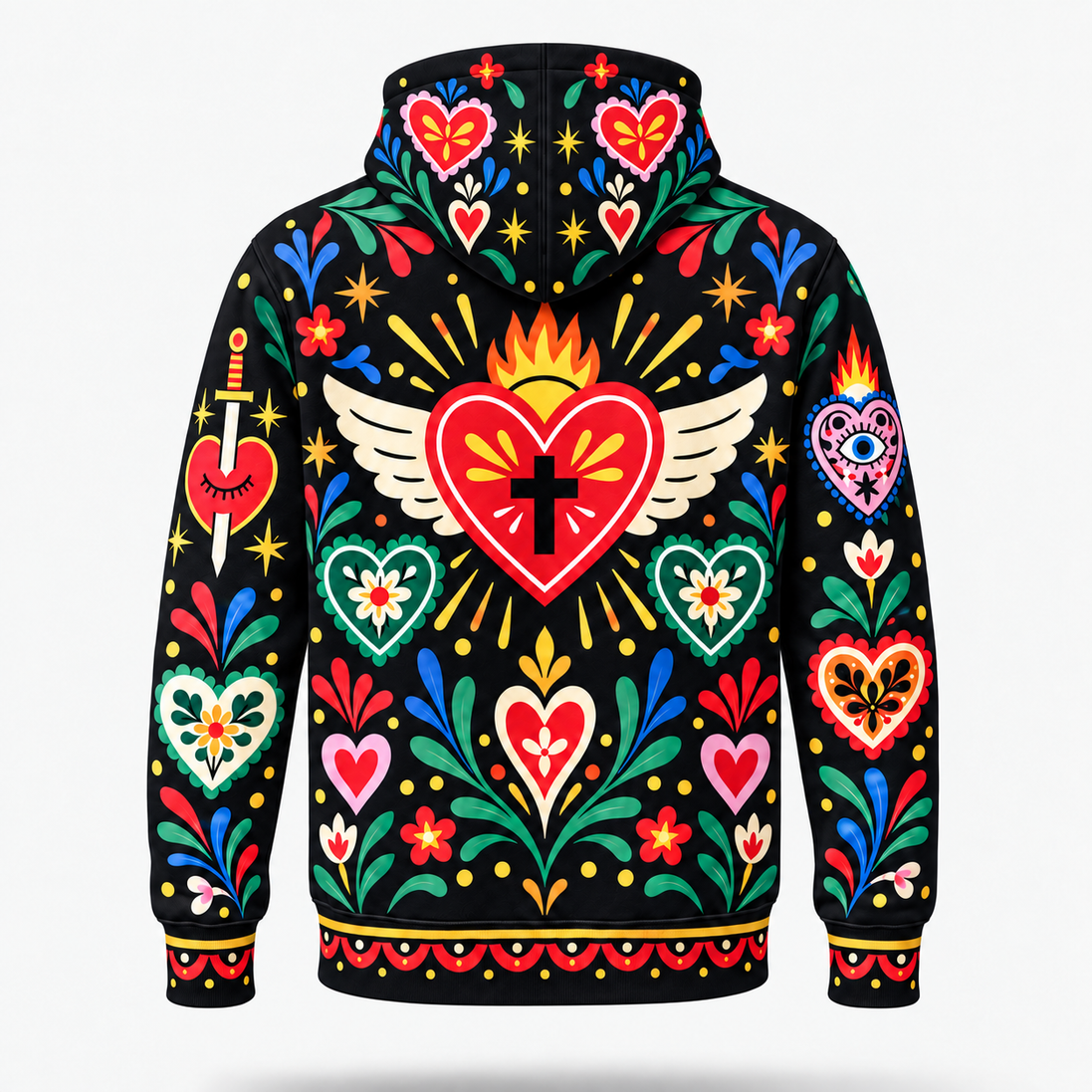 Corazones de Fuego y Esperanza Hoodie