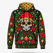 Jardín de Calaveras – Golden Christmas Hoodie