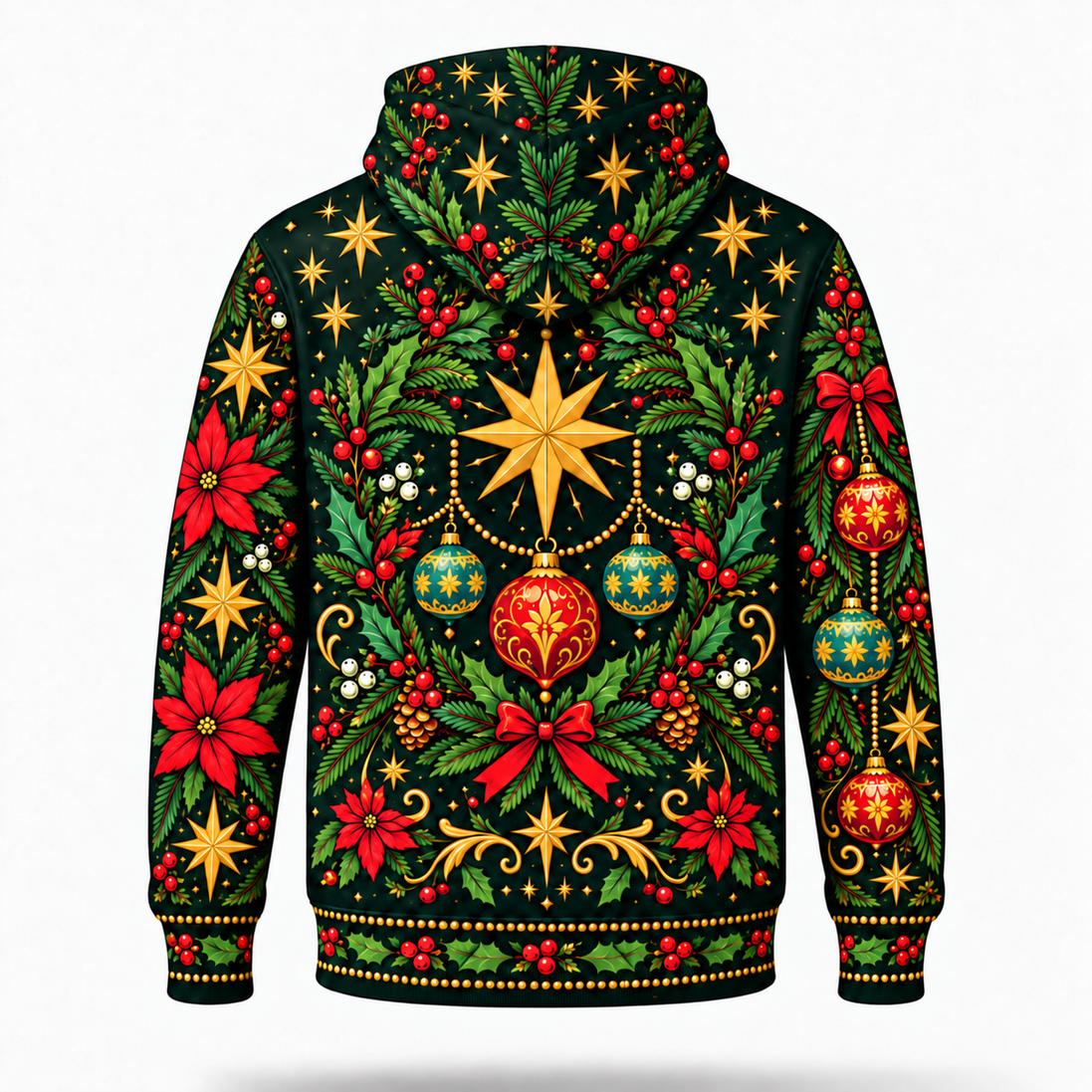 Jardín de Calaveras – Golden Christmas Hoodie