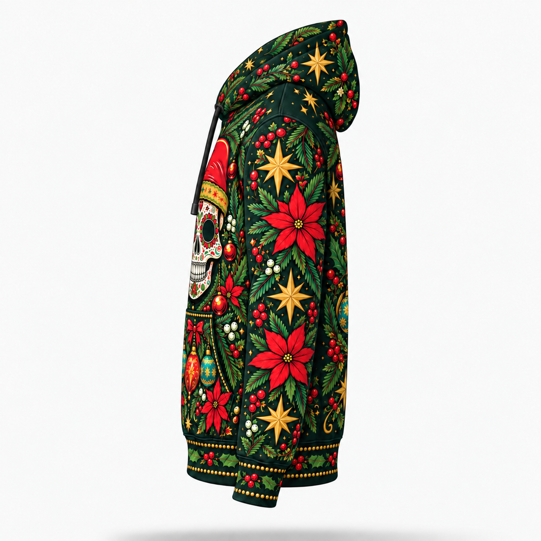 Jardín de Calaveras – Golden Christmas Hoodie