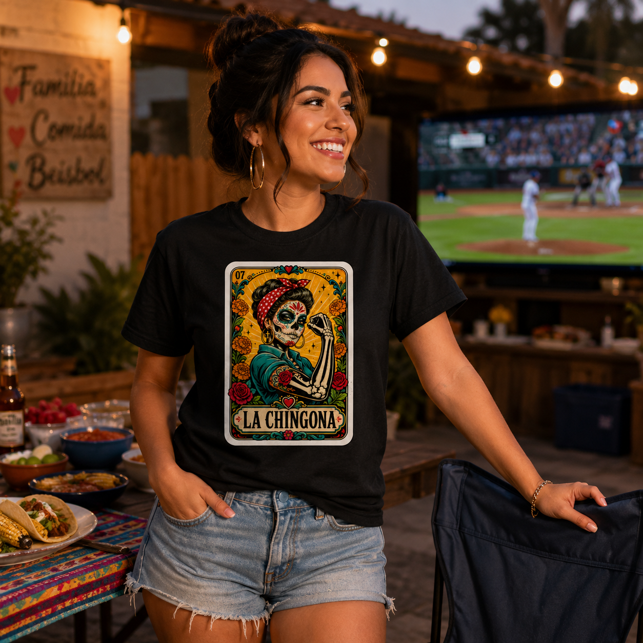 La Chingona Loteria Card T Shirt