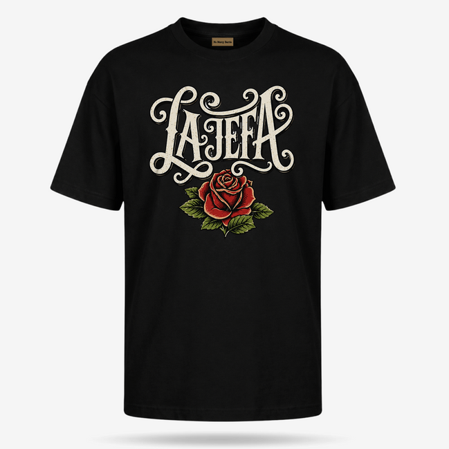 La Jefa Rose Script T Shirt