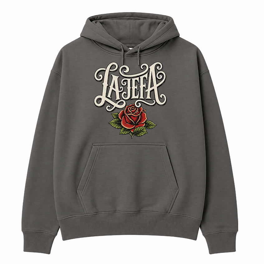 La Jefa Rose Script Hoodie