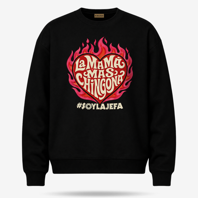 La Mamá Más Chingona Flame Heart Sweater