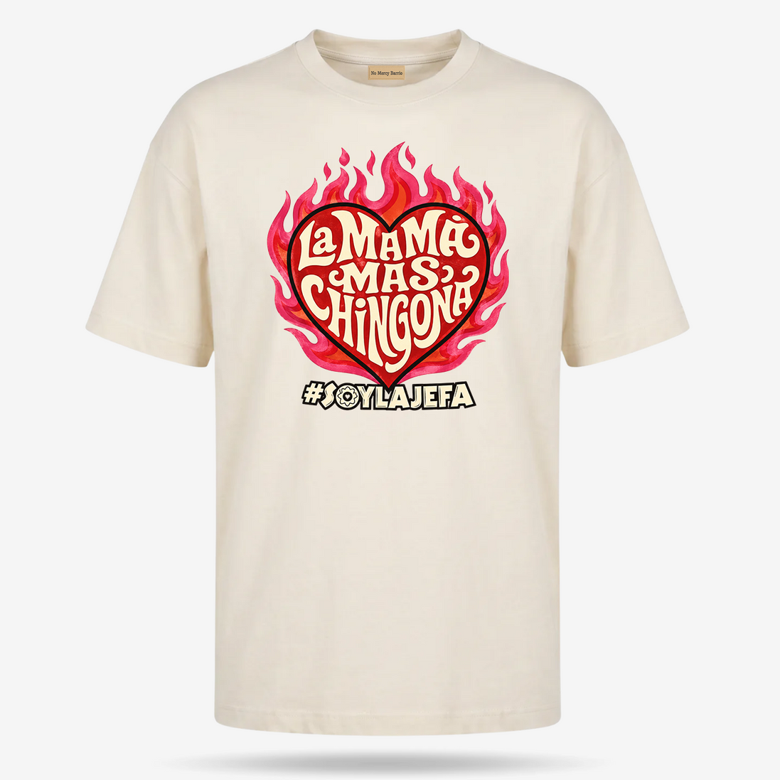 La Mamá Más Chingona Flame Heart T Shirt