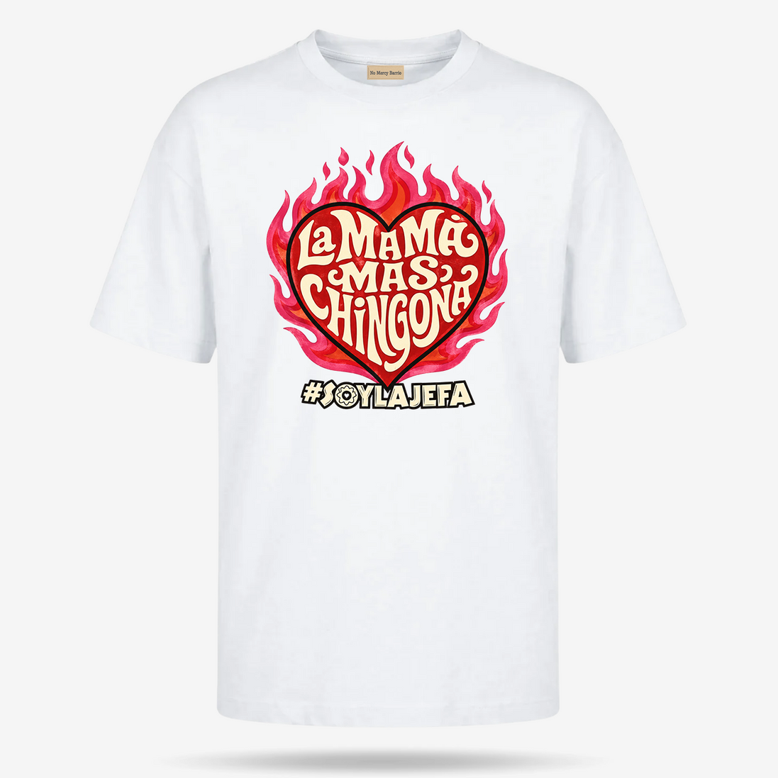La Mamá Más Chingona Flame Heart T Shirt