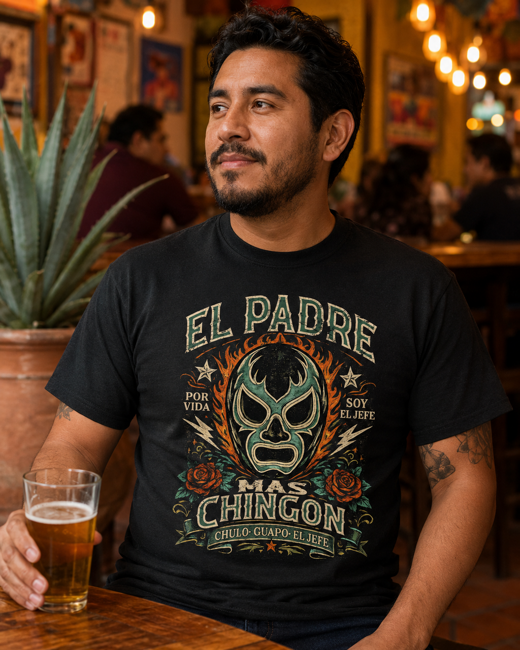 Luchador Padre Más Chingon T Shirt