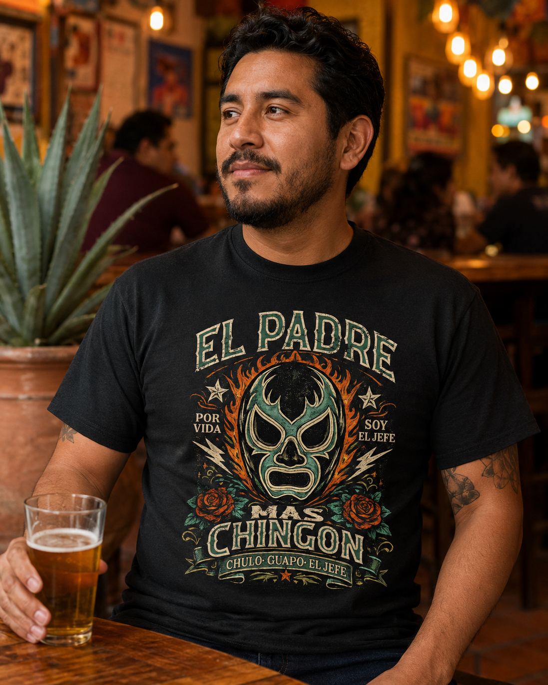 Luchador Padre Más Chingon T Shirt