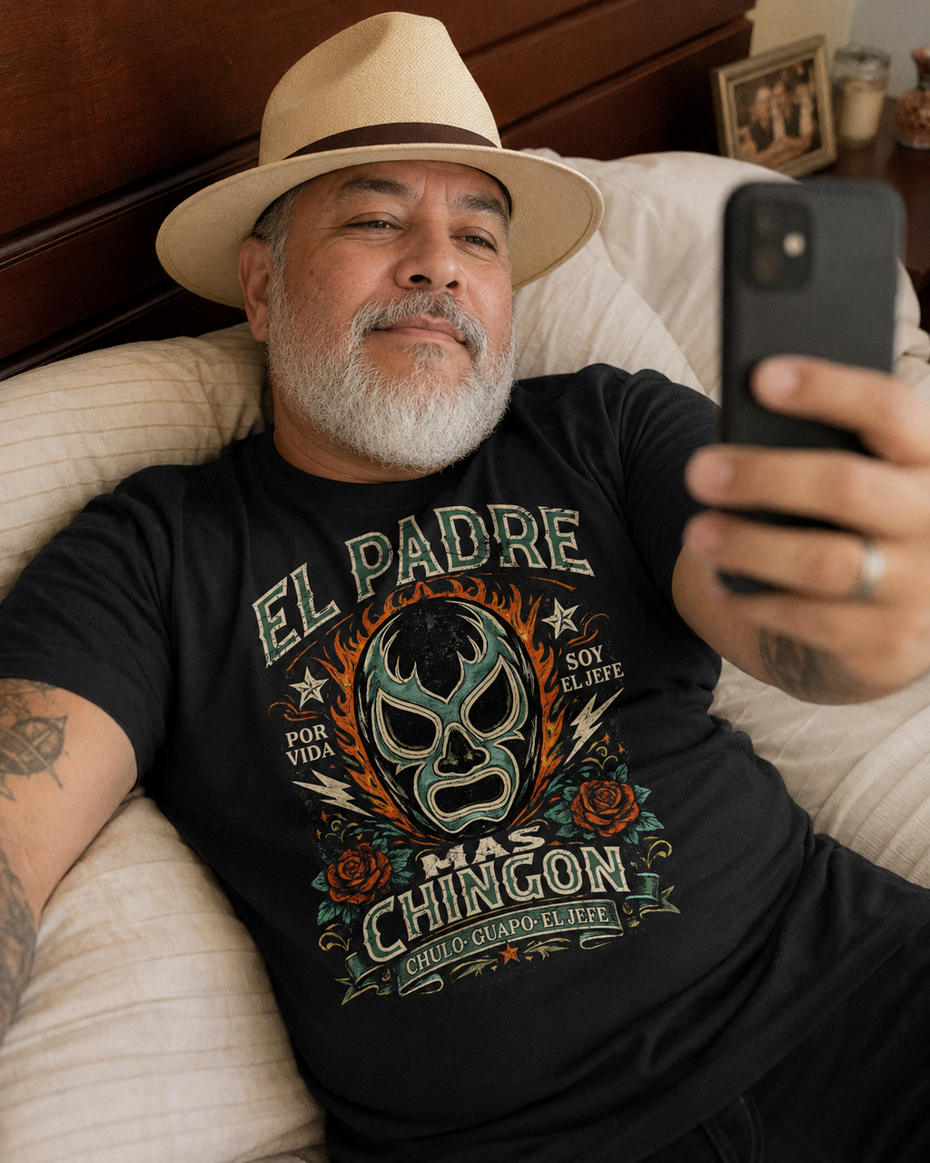 Luchador Padre Más Chingon T Shirt