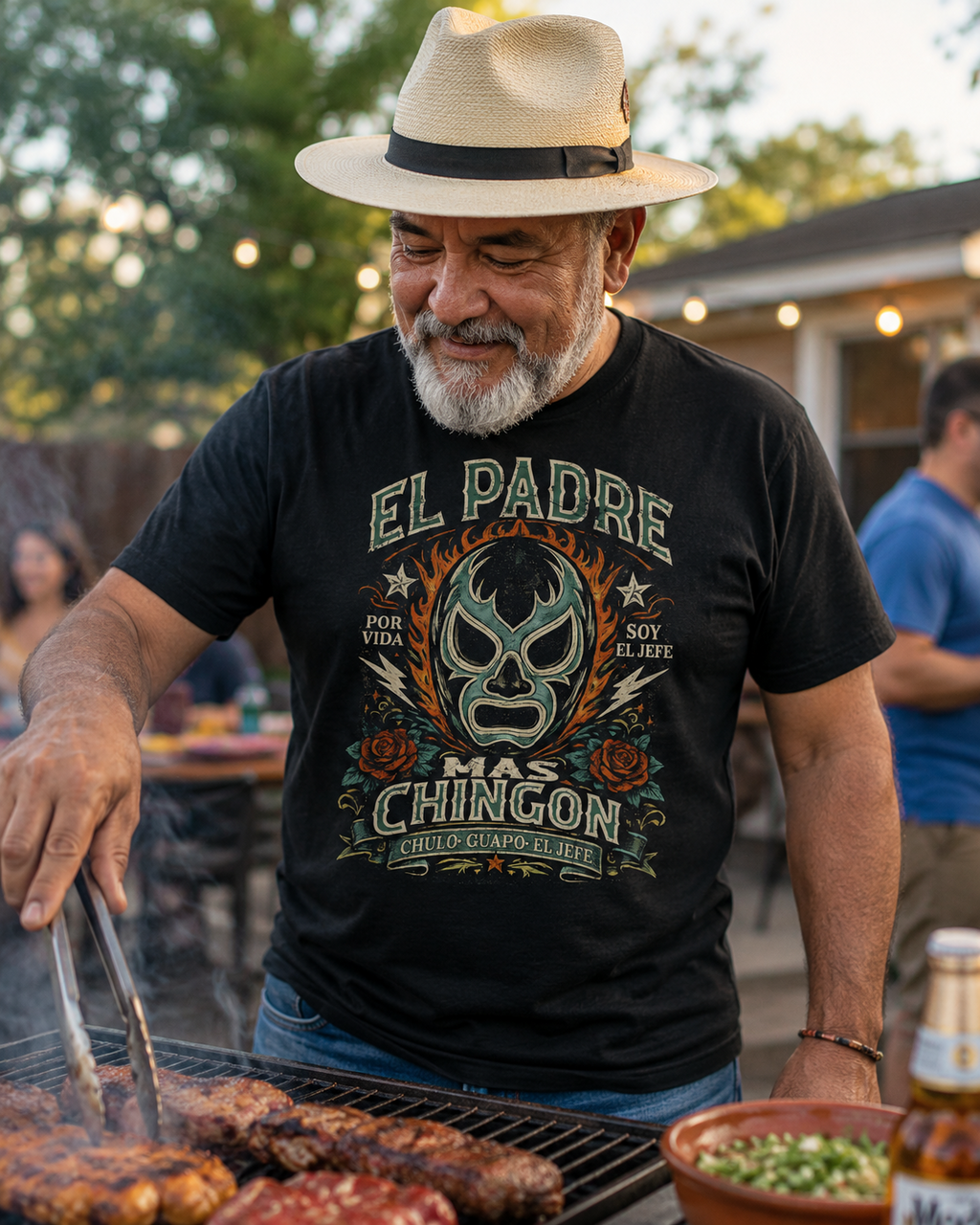 Luchador Padre Más Chingon T Shirt