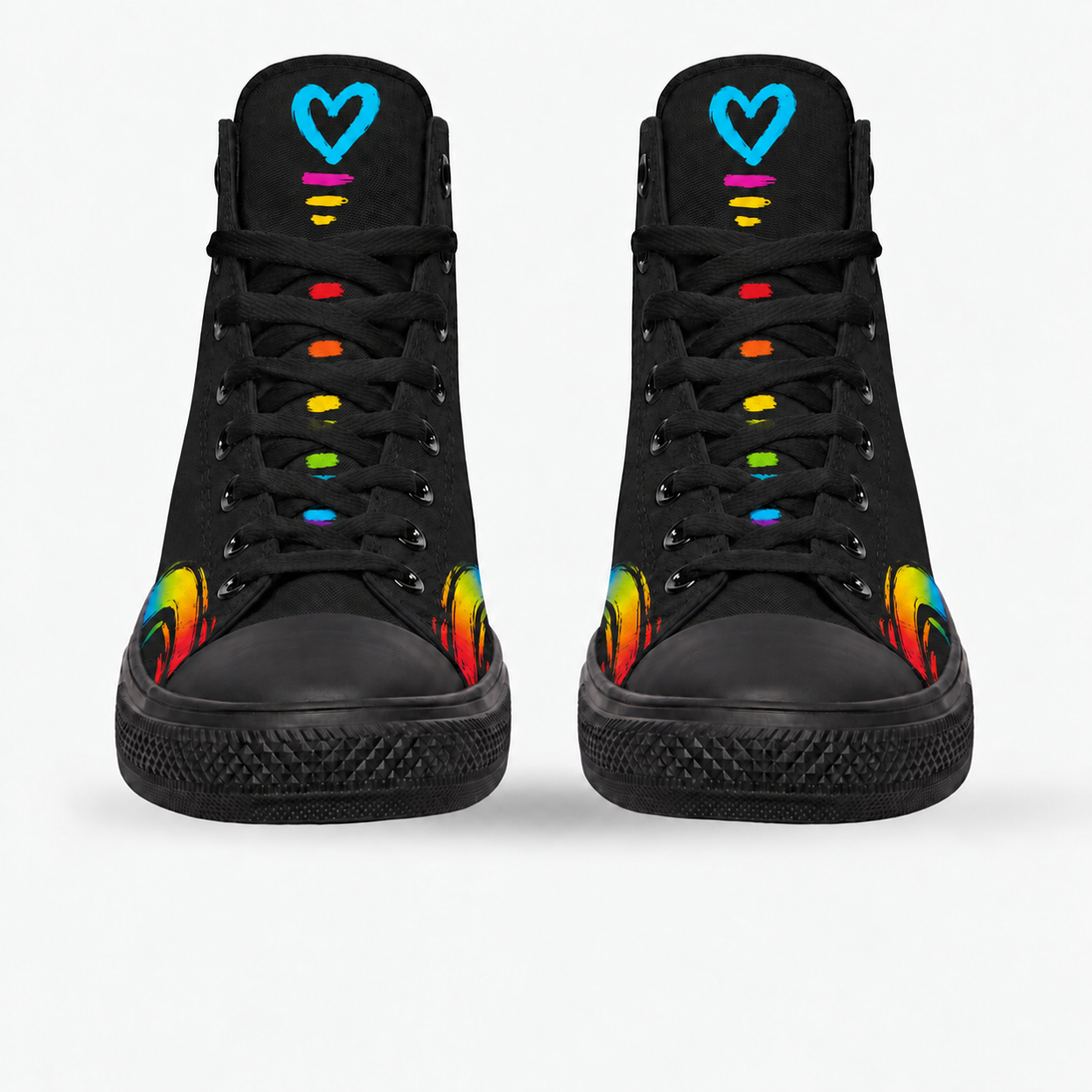 More Amor – Rainbow Hearts High Tops