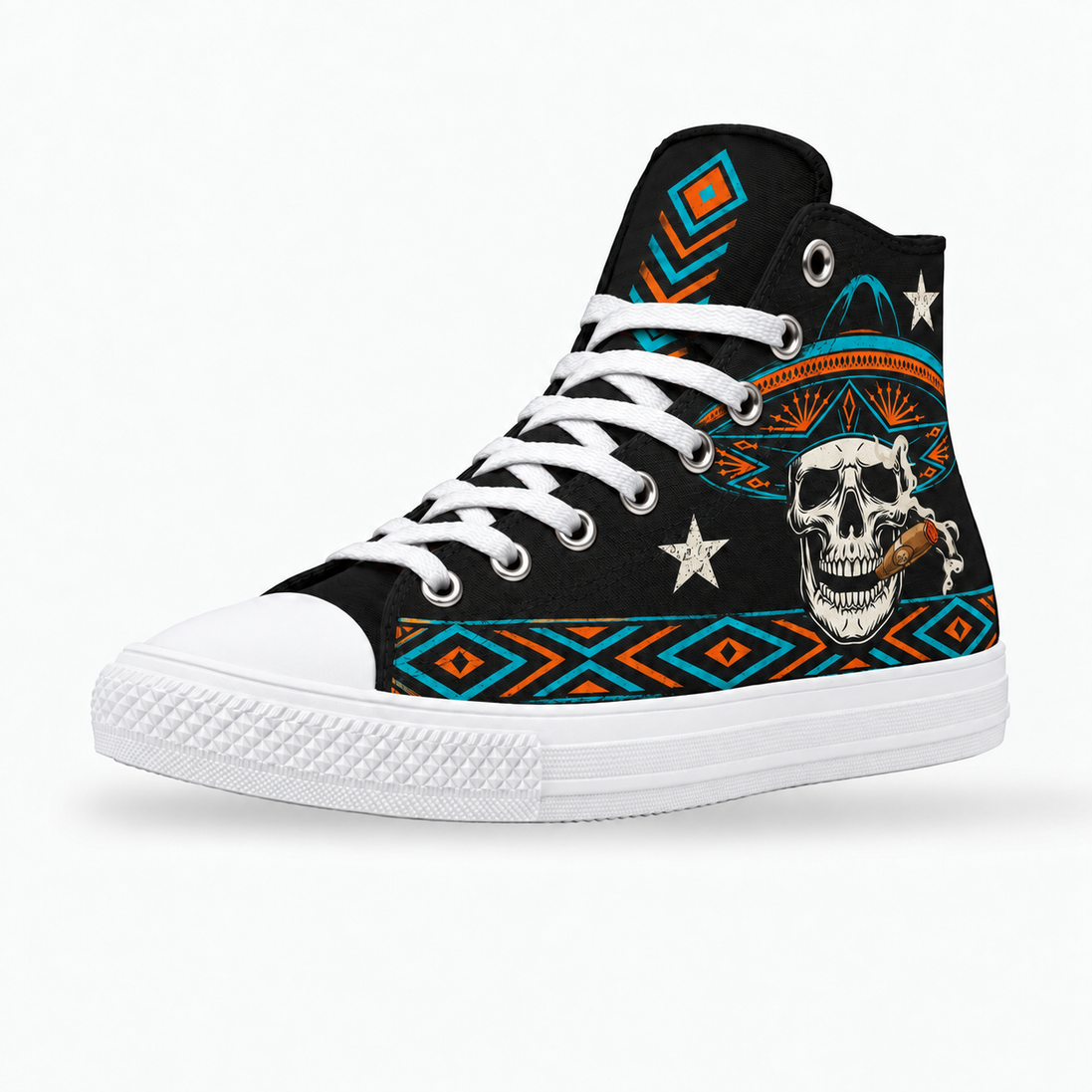 El Jefe – Sombrero Skull High Tops