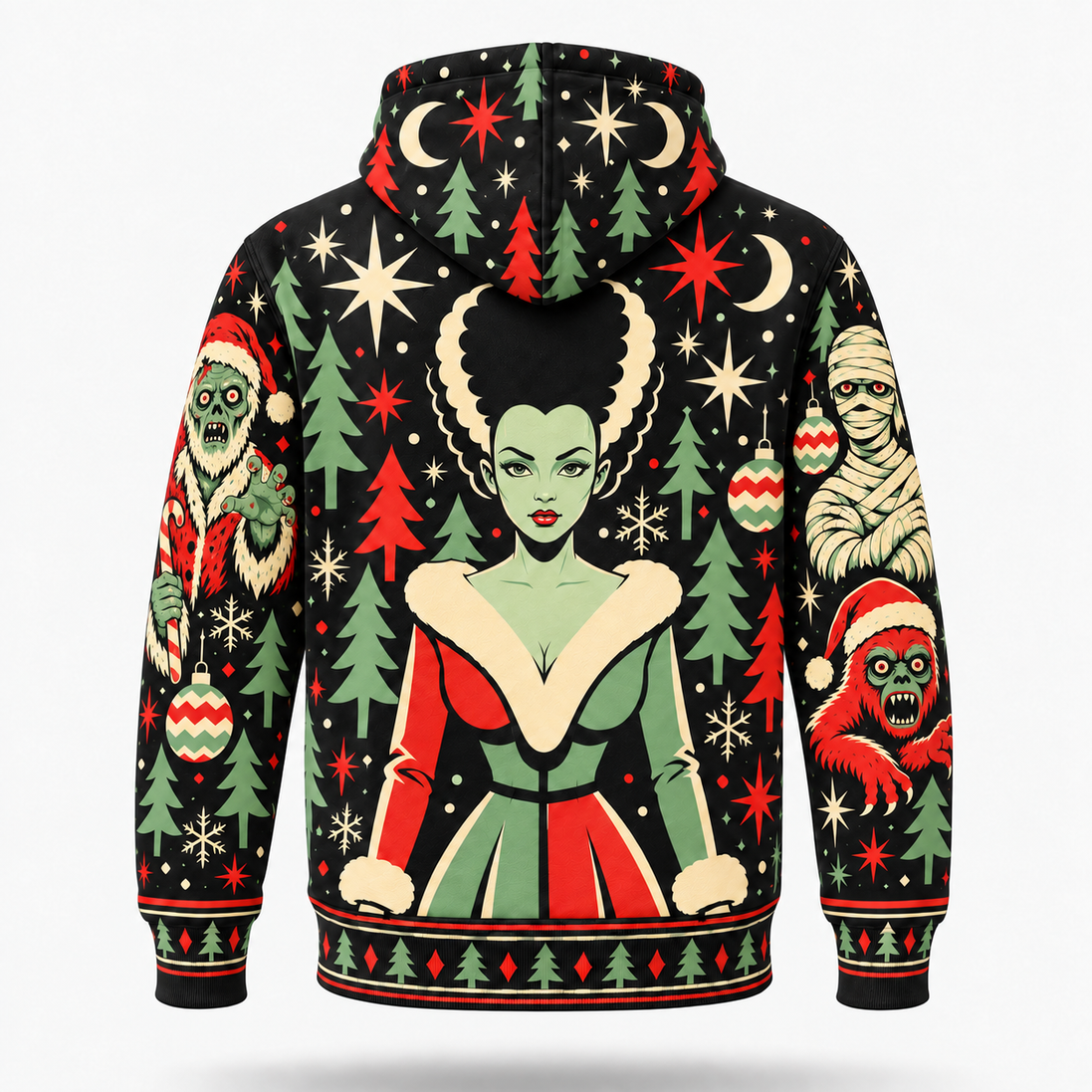 Navidad Monstruosa – Retro Christmas Crew Hoodie