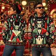 Navidad Monstruosa – Retro Christmas Crew Hoodie