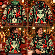 Navidad Monstruosa – Retro Christmas Crew Hoodie