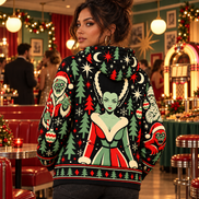 Navidad Monstruosa – Retro Christmas Crew Hoodie