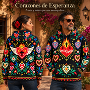 Corazones de Fuego y Esperanza Hoodie