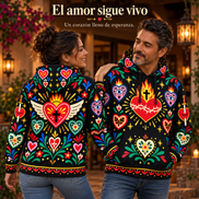 Corazones de Fuego y Esperanza Hoodie
